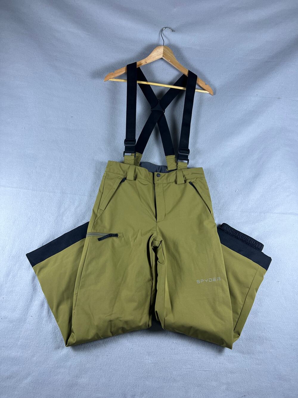 Spyder Ski Pants Overalls Youth 16 Green Insulated Bib Snowboarding Sports